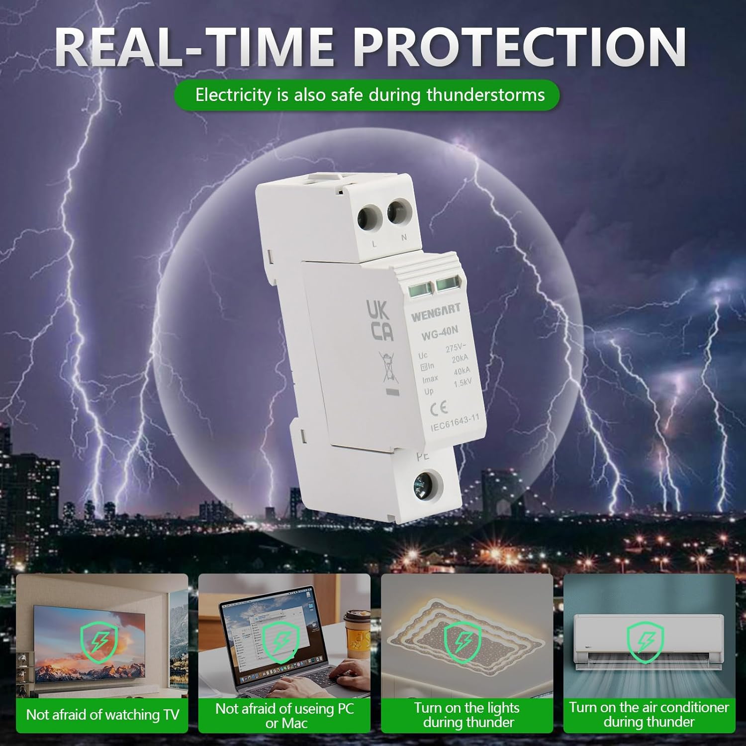 Wengart WG-40N providing real-time protection during thunderstorms