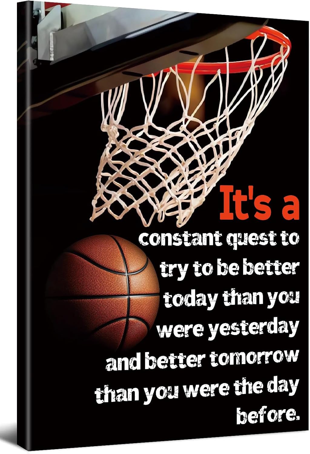 Black Mamba Inspirational Quotes Poster, Black Mamba Mentality Wall Art Decor, Jersey Canvas Art Poster for Man Cave Boys Room Office Decor, A Gift for Dear Basketball Fans, 16"x24" - Unframed | Motivational Basketball Jersey Wall Art Print for Man Cave Boys Room Office Decor