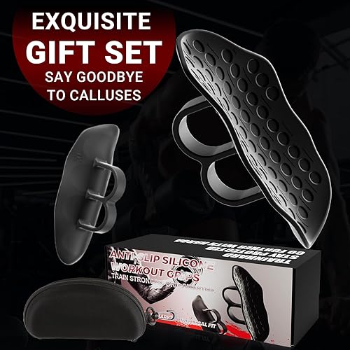 Miniatura 6 de Puños de entrenamiento antideslizantes  Protector ergonómico de goma en la palma para levantamiento de pesas, peso muerto, dominadas, crossfit  Dos