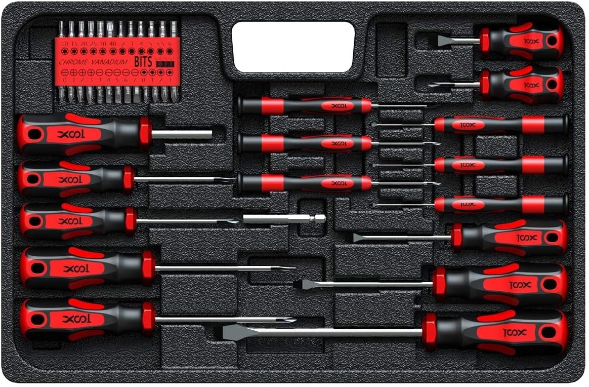 Screwdriver Set, Professional Screwdriver Set with Case, Torx Phillips Flat Hex Pozi Precision Screwdriver Set,42-PC Made of CRV with Heavy Duty Magnetic Tips for Home Repair,Improvement,Craft