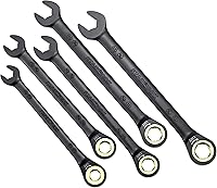 Vista 3 de TRUE MECHANIC Juego de llaves de trinquete métricas SAE 120T, profesional, con bolsa enrollable