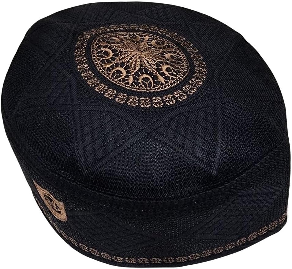 Al-Ameen Muslim Gift Muslim Men Kufi Hat AMN-002 Islam Prayer Cap Unique Design Beanie Round Topi Headwear Ramadan Eid Gift image 5