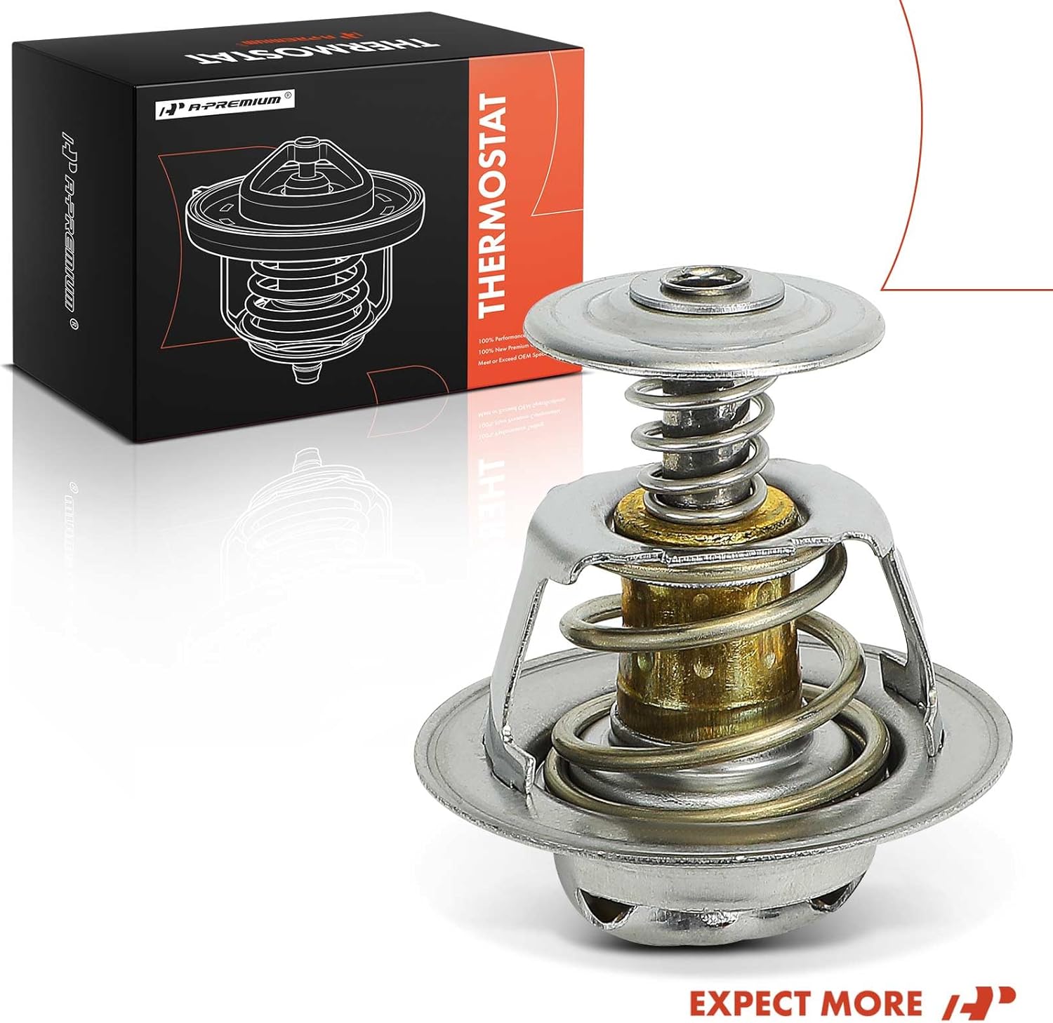 A-Premium Engine Coolant Thermostat Compatible with Toyota Camry, RAV4, Corolla, Tacoma, Highlander, Tundra, Sienna & Lexus RX300 & Ford & Chevrolet & Dodge & Eagle & Mitsubishi & Pontiac & Scion