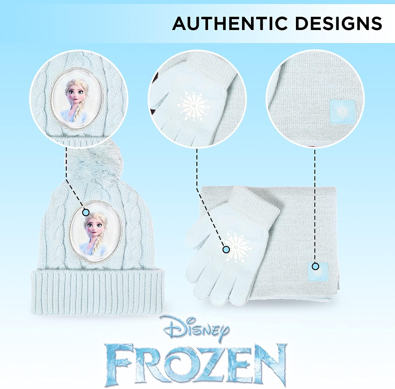 Disney Frozen Kid’s Winter Hat, Snow Gloves, and Scarf for Girls, 3 Pc. Set, Plush Warm Outdoor Comfort Includes Gift Box: Clothing, Shoes & Jewelry