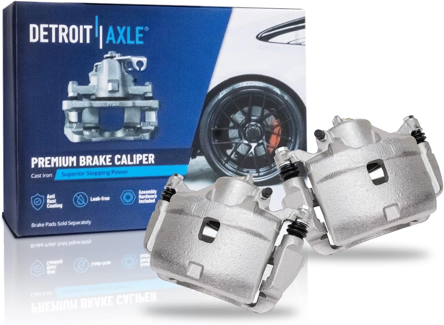 Detroit Axle - Brake Kit for 2003-2011 Honda Element, 11.10 inch Front & Rear Drilled & Slotted Disc Rotors Ceramic Brakes Pads Brake Calipers 2004 2005 2006 2007 2008 2009 2010 Replacement