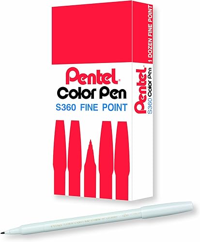 Pentel Arts - Bolígrafo de color plateado, gris, caja de 12 unidades (S360-126)