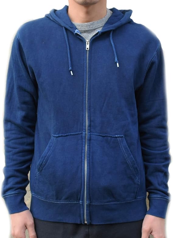 Amazon メンズ琉球藍染め濃色ジップパーカー トレーナー パーカー 通販