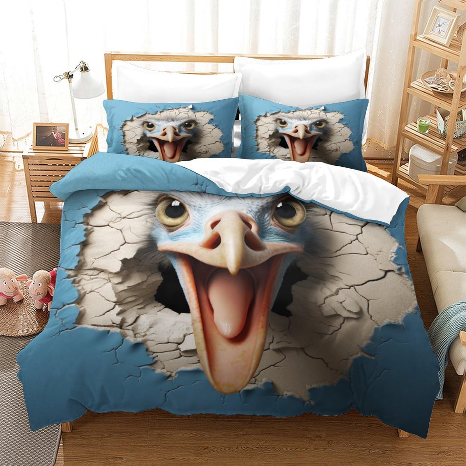 Parure de lit enfant et adolescent imprimé 3D, housse de couette simple pour chambre moderne