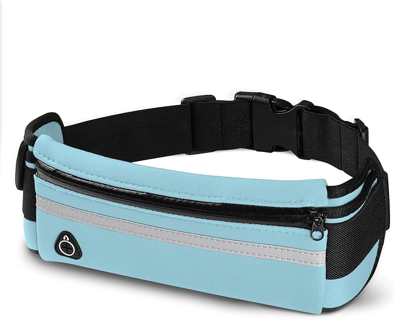 Cinturón para correr para mujeres y hombres, cinturón para dinero y riñonera para correr, riñonera para senderismo, soporte para teléfono celular, dinero y llaves, bolsa para cinturón ajustable que se adapta a la mayoría de los tamaños de teléfono y cintura