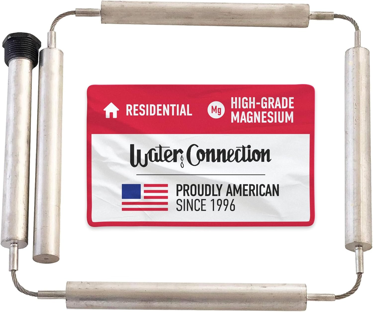 Water Connection, Flexible Anode Rod for Hot Water Heater, Flexible Magnesium Anode Rod, Extends the Life of your Water Heater, Hex Head ¾ NPT x 44-inch Segmented, Easy Installation in Limited Areas