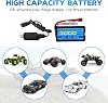 7.4V 3000mAh 15C 2S T-plug Li-ion Battery With USB Charging Cable For WLtoys 12423 MJX 14301 14303 14302 H16PL High-Speed RC Cars 1/10,1/12,1/16 Ratio RC Trucks,RC Ship Backup Battery