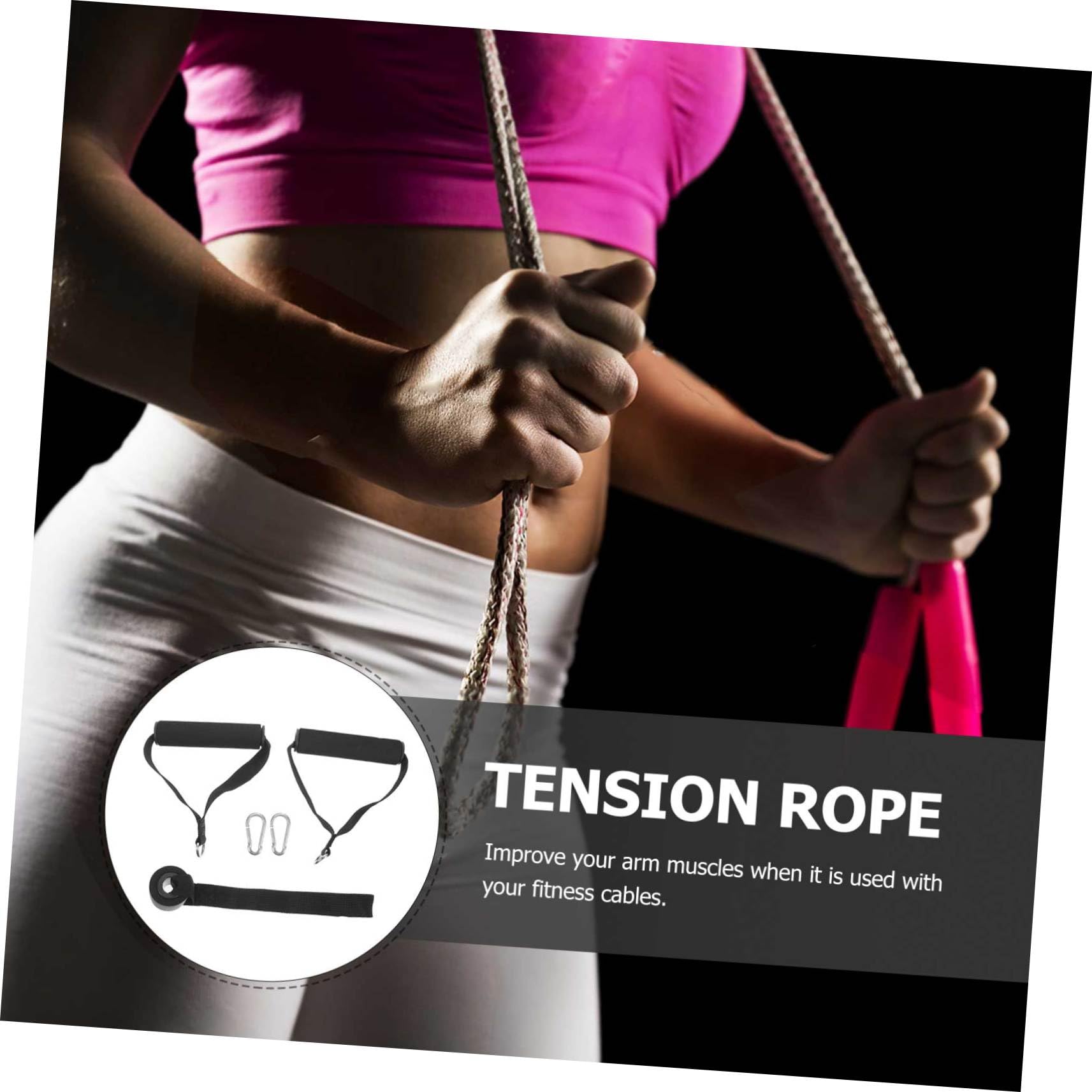 Toddmomy Spannseil-Set Kabel Ausbildung Trainieren handhaben Bands Yoga zubehör tragbare Fitnessgriffe Trainingsgriffe für den täglichen Gebrauch Fitness-Griffe Schaum Black