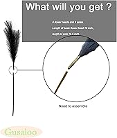 Vista 5 de Hierba artificial de las pampas, 8 piezas, césped artificial de pampa ajustable, longitud variable, tallos altos y esponjosos, centro de mesa