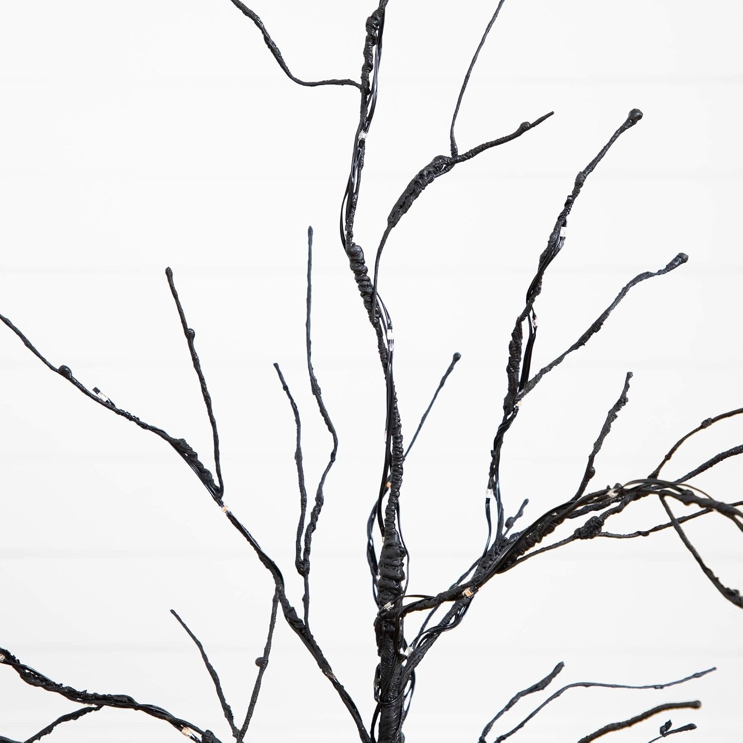Nearly Natural 3ft Pre-Lit Halloween Black Twig Artificial Tree with 80 Orange & Purple LED Lights