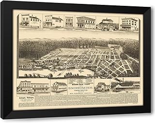 ArtDirect Snohomish Washington - Elliot 1890 Custom Framed Art Print Giclee Print or Canvas Options with Various Sizes and Customization by Elliot