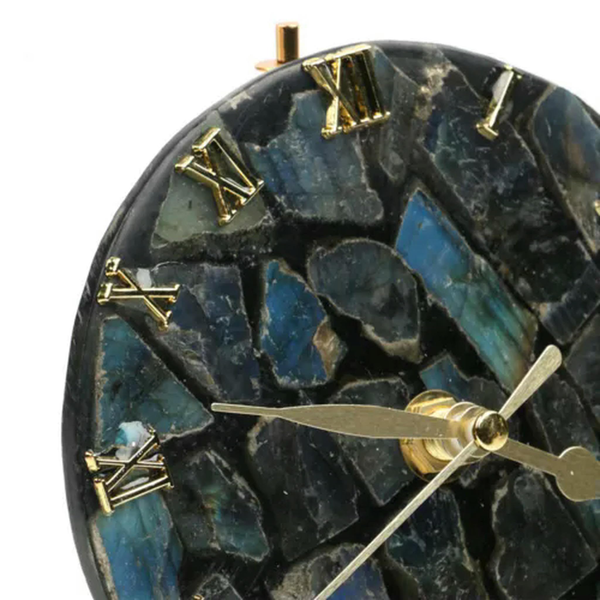 Disque d'horloge en Tranche d'agate Naturelle Ammonite Conque Labradorite sculptée - Tranche d'agate (Φ 8cm-10cm) Aléatoire ...