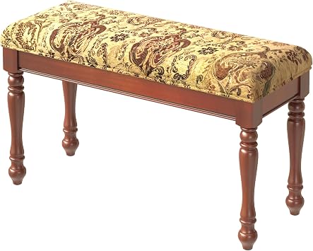 31.5 Linen Bedroom Bench - Upholstered Bench for Bedroom End of Bed, Entryway Bench with Solid Wood Legs, Makeup Vanity Stool,Cherry Red -11.8D x 31.5W x 18.1H