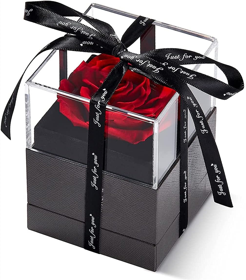 Preserved Rose Eternal Handmade Preserved Rose Gift Box for Valentine's Day Anniversary Wedding Birthday Romantic Gifts for Her Show Your Love