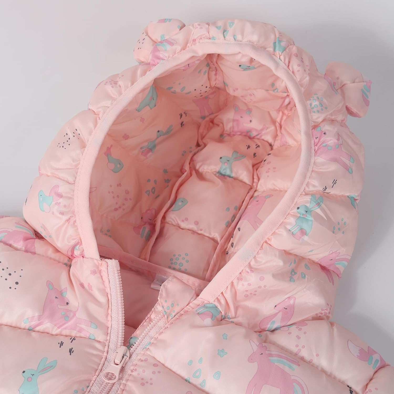 WEONEDREAM 6M-4T Baby Boys Girls Winter Coats with Bear Hoods Unisex Toddler Kids Lightweight Down Jacket - Image 3