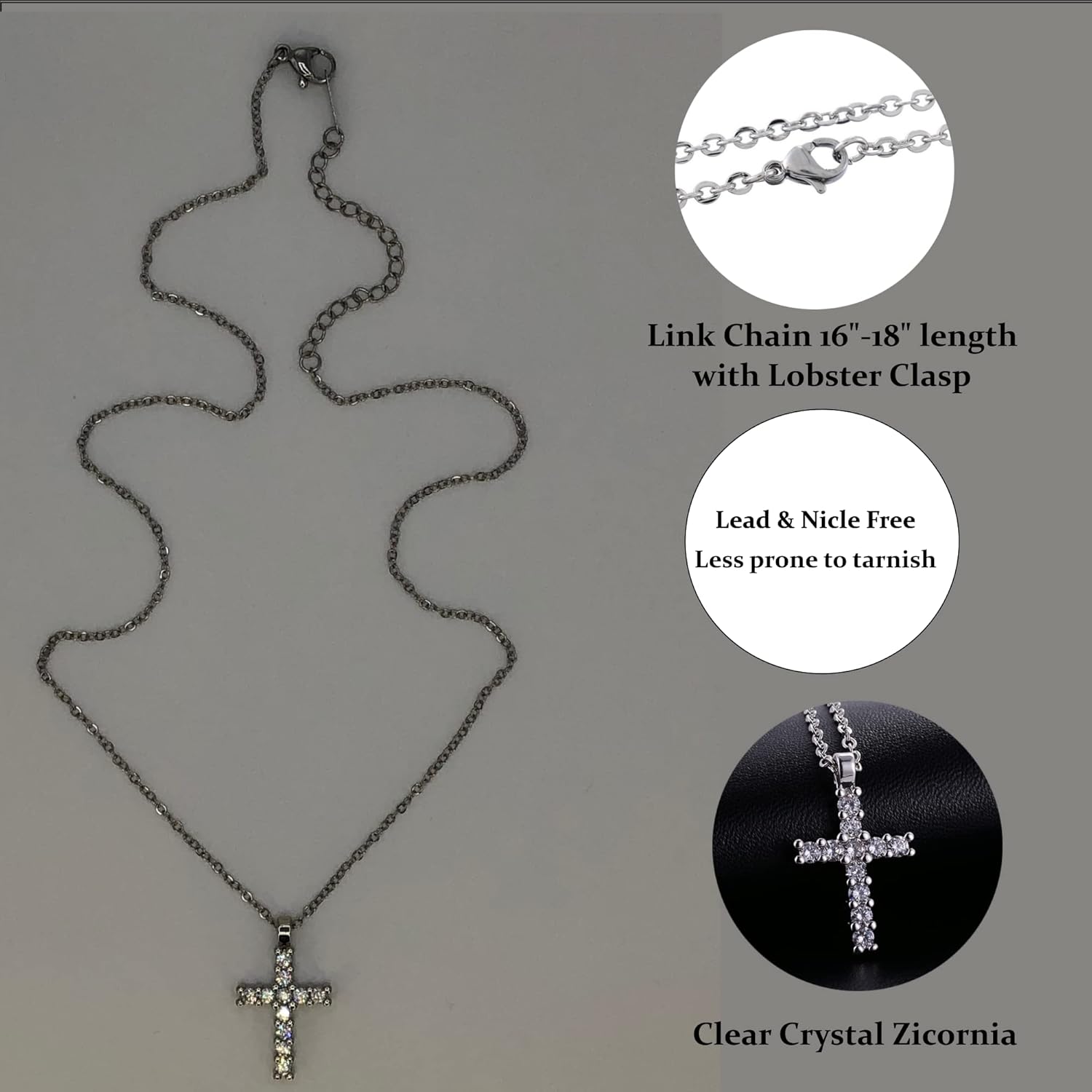 Cross Necklace For Girls – Cute Cross Pendant Necklace For Kids, Teen Daughter From Dad Or Mom