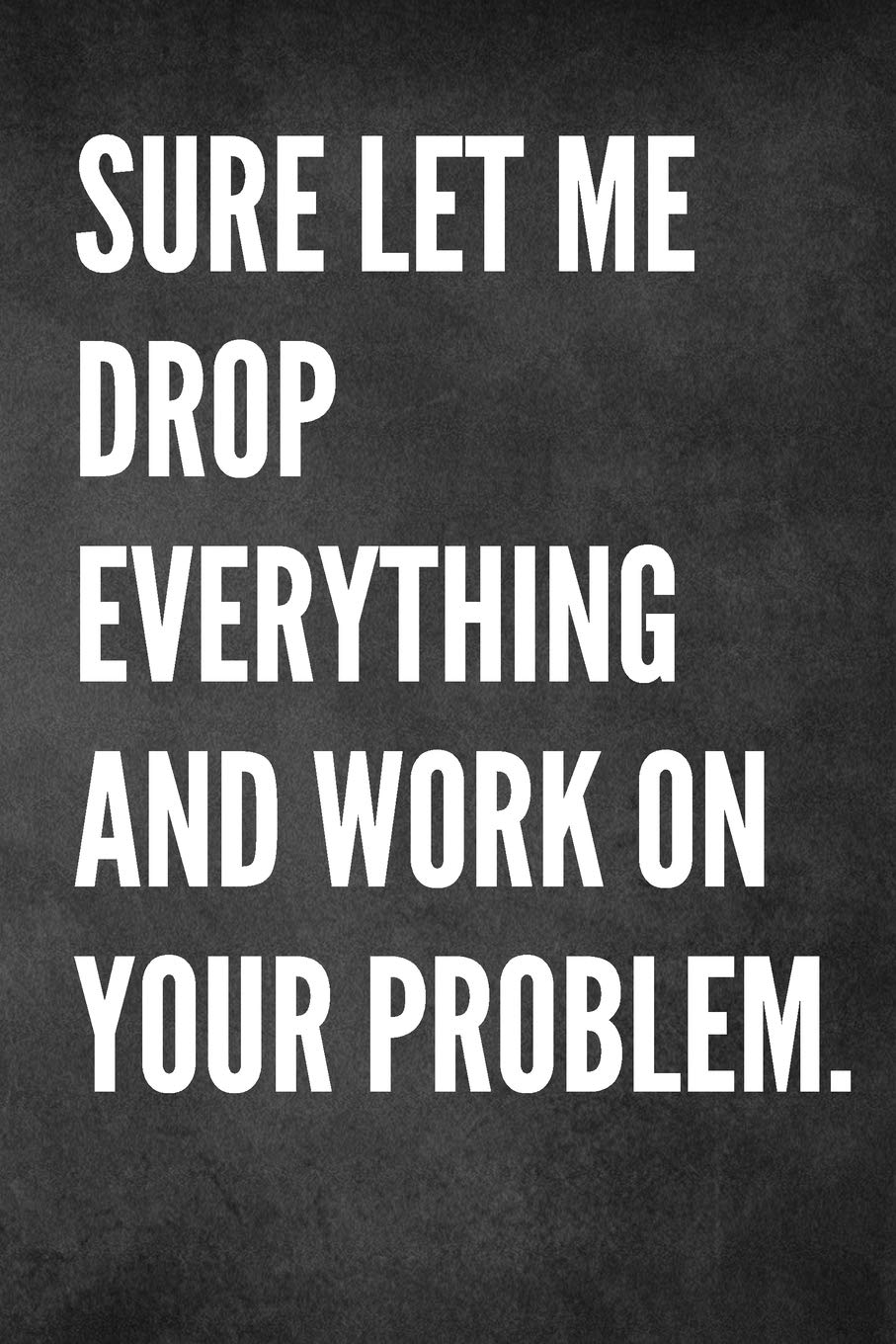 Sure Let Me Drop Everything And Work On Your Problem.: Funny HR Notebook, Blank Lined Journal For Work, Home, Gift