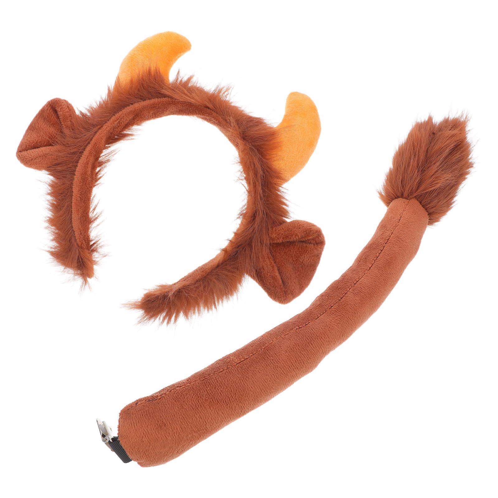 SOLUSTRE 5 Juegos Diadema Cuernos de Animal Marrón, Accesorio de Disfraz Adorable Tela, Adecuado para Cosplay y Fiestas de Disfraces