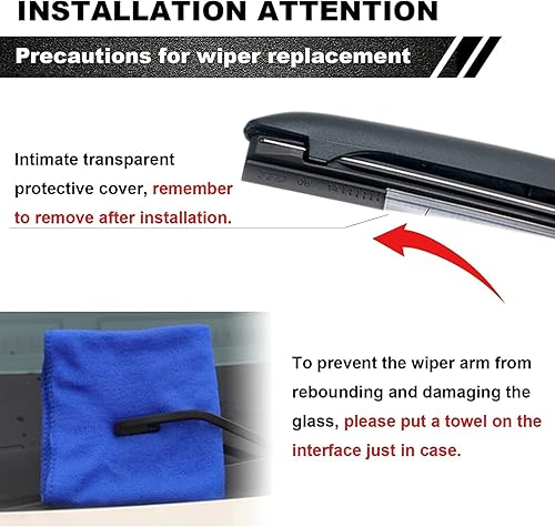 Miniatura 5 de 24"+18"+14" Juego de limpiaparabrisas de repuesto para 2017-2023 Mazda CX5 CX9 CX-5 CX-9 con limpiaparabrisas trasero, repuesto de equipo original