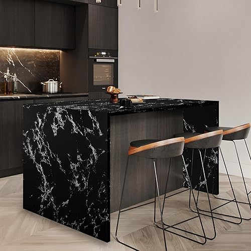 Miniatura 13 de practicalWs Papel tapiz de mármol para despegar y pegar de 15.7 x 236.2 pulgadas, papel de contacto de mármol para armarios y cajones, papel