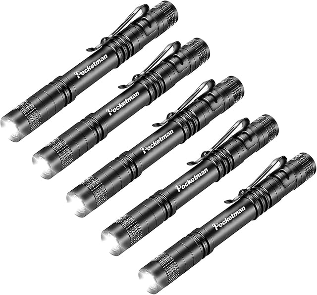 POCKETMAN LED Penlight Flashlight Small Flashlight Pocket-Size Pen Torch with Clip for Lighting