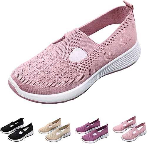 Zapatos ortopédicos casuales de suela suave y transpirable, zapatos deportivos ortopédicos para caminar para mujer, zapatos planos transpirables de