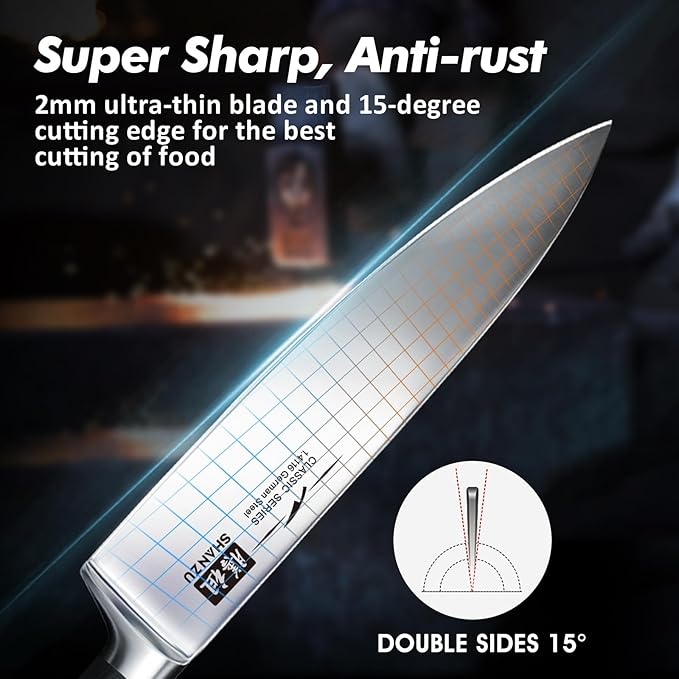 Set Cuchillos Cocina 3 Piezas Acero Inoxidable Madera miniatura 3