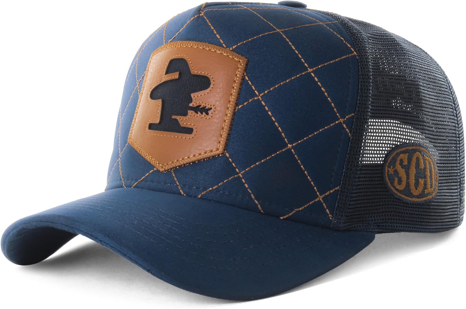 Sacudido's | Logo | Matelassé | Trucker Cap, Agribusiness, Ranch Hat, Farm Cap, Adjustable, Great for Hunting (US, Alpha, One Size, Blue)