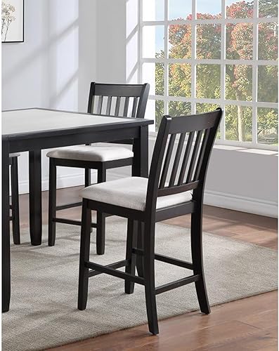 Miniatura 8 de Wooden Bar Stools - Set of 2 Counter Height Bar Stool with Leather Upholstered Design, Terciopelo Sillas para Barra de Cocina- Kitchen Dining