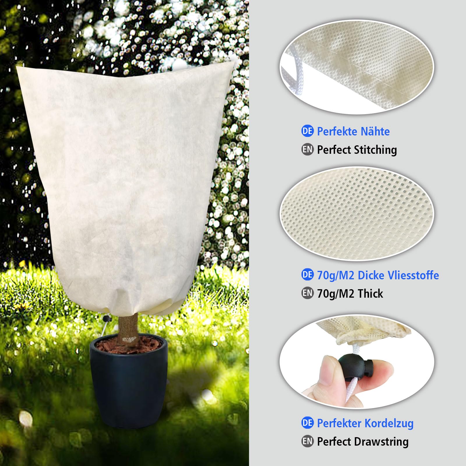 Protege Plante Hiver Lot De 2 Housses De Protection Contre Le Gel Pour Plantes - Couverture Housse Protection