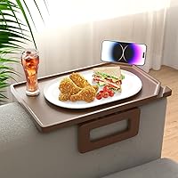 Vista 14 de Smatdecis Bandeja de brazo para sofá, mesa de clip para brazos, mesa de bandeja para reposabrazos adecuada para bebidas caseras, comida rápida, Negro