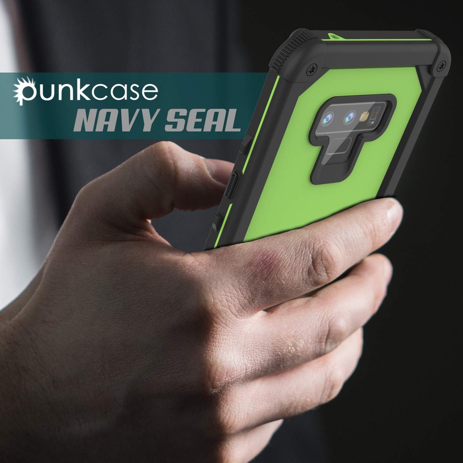 Punkcase Galaxy Note 9 Waterproof Case [Navy Seal Extreme Series] [Slim Fit] [IP68 Certified] [Shockproof] [Dirtproof] 360 Full Body Armor Cover Compatible with Samsung Galaxy Note 9 [Green]