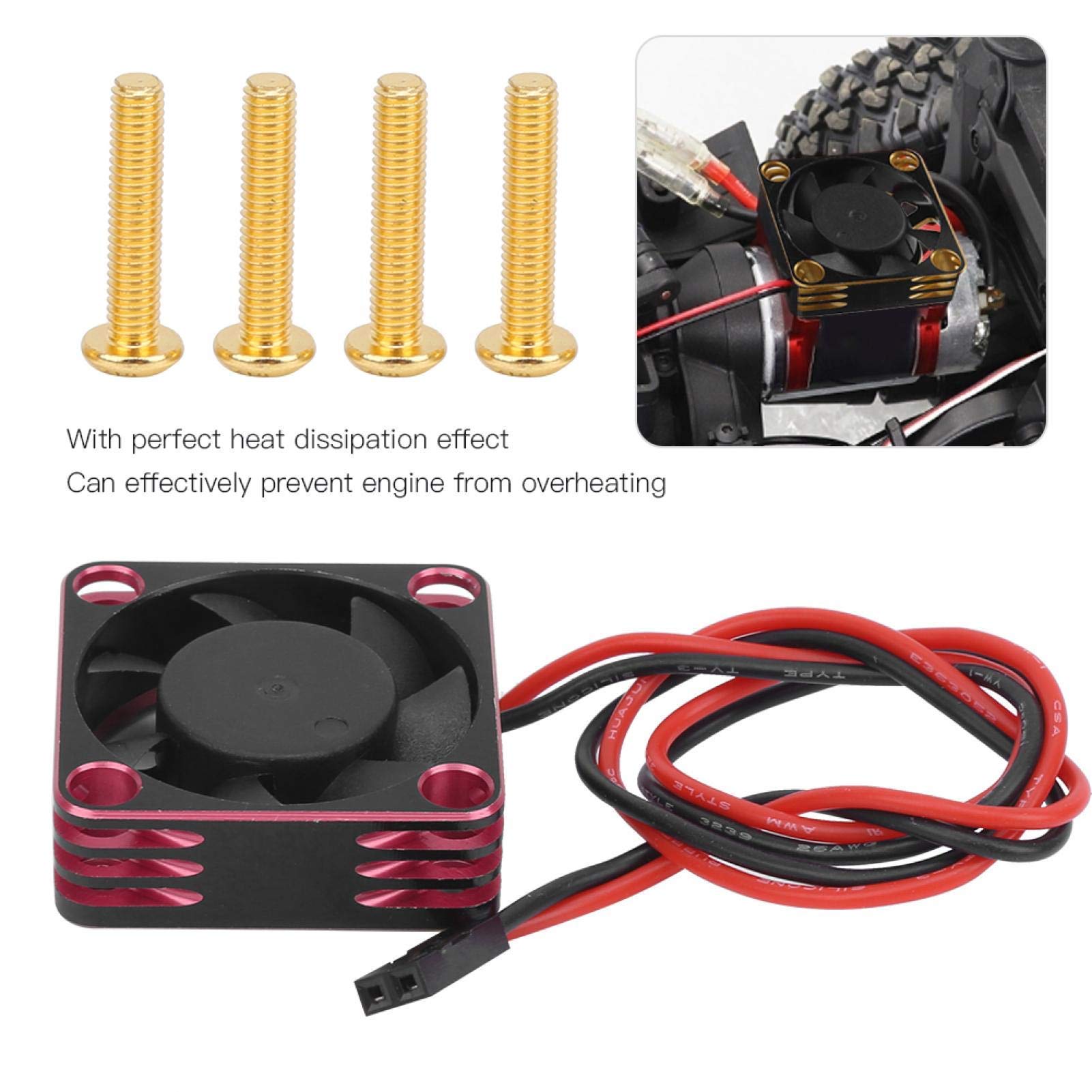 Alomejor Ventola di Raffreddamento 28000 RPM Ventola di Raffreddamento RC Parti di Accessori Motore Senza spazzole Ventola 30x30mm per RC540(Rosso)