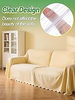 Vista 5 de Alphatool 6 piezas de agarres de silicona transparente antideslizantes para fundas de sofá - 2 tamaños para mantener las fundas de sillón y sofá