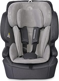 Lorelli Auto Kindersitz Andromeda mit Isofix i-Size, Mitwachsender Autositz für Kinder von 76-150 cm, Babysitz, Autokindersitz, Einstellbare Kopfstütze, 5-Punkt-Sicherheitsgurt, hellgrau