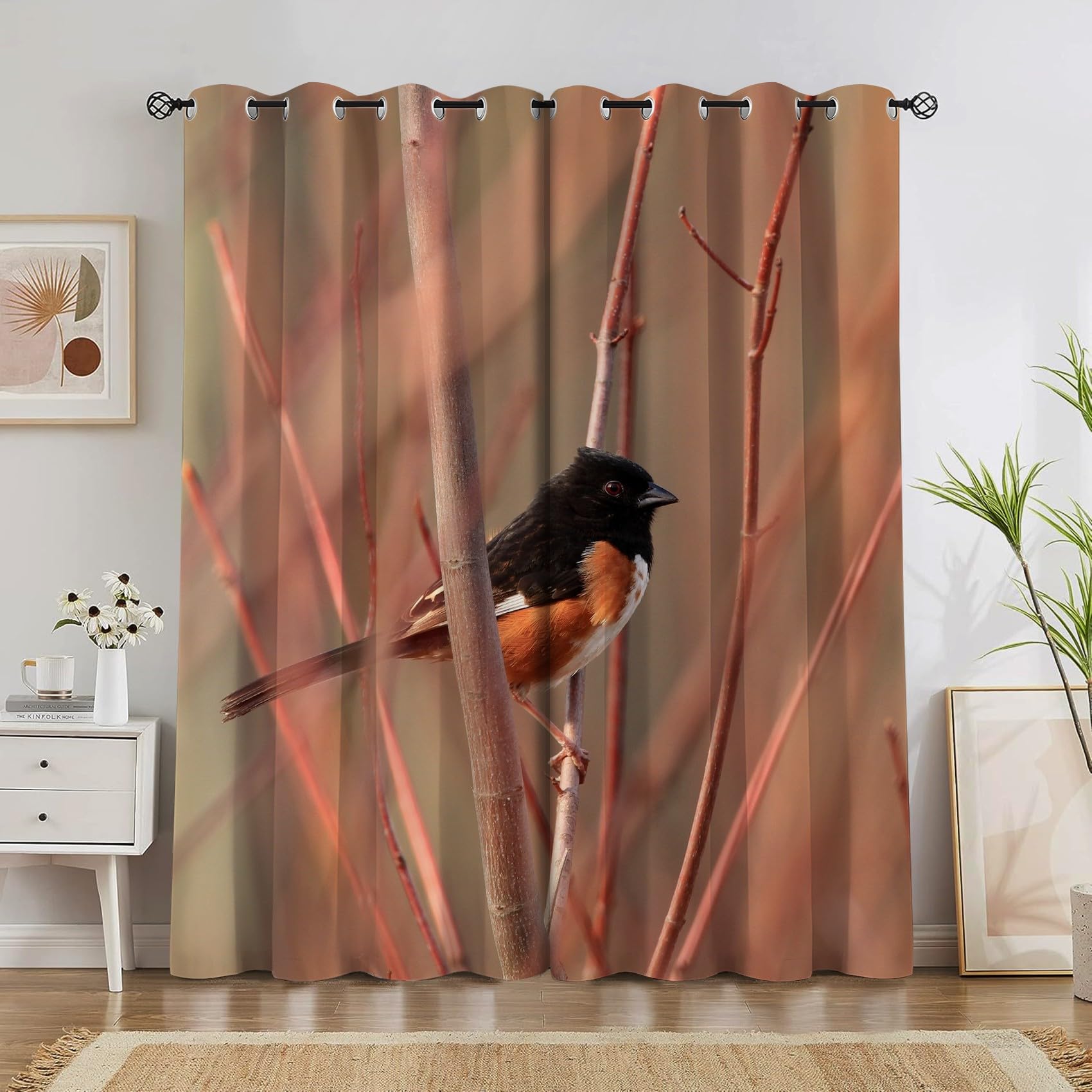 Rideaux pour decoration chambre salon : lot de 2 rideaux thermiques occultants 140x260