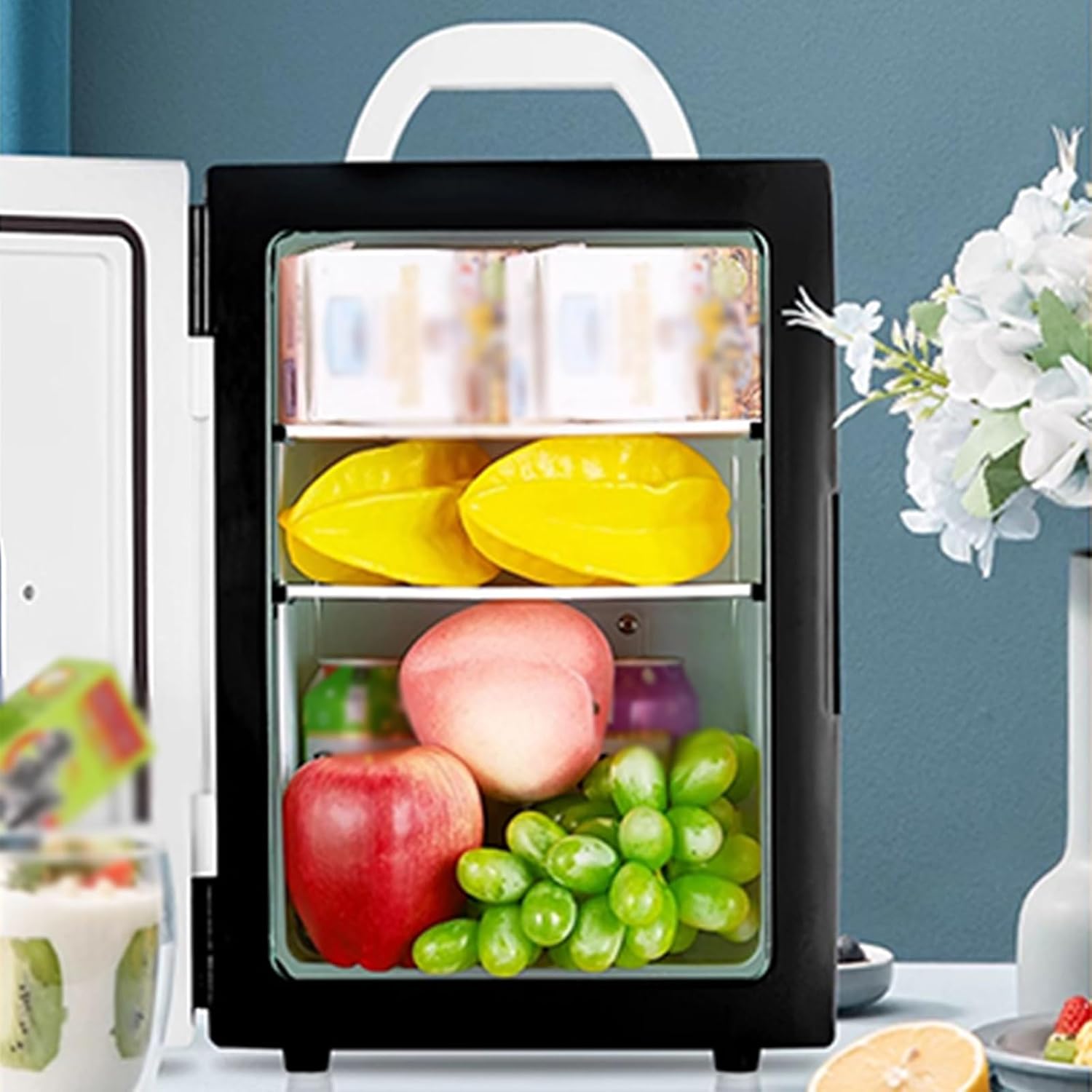 Portable Small Fridge, Energy Compact Refrigerators with Removable Shelves, Mini Refrigerator for Apartment, Office, Bedroom, Dorm, Living