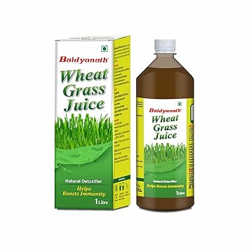 Baidyanath Wheatgrass Juice 1 L  Natural Detoxifier - Herbal Juice to Help boost Immunity, Purifies blood Improves digestion & Metabolism (Pack of 1)