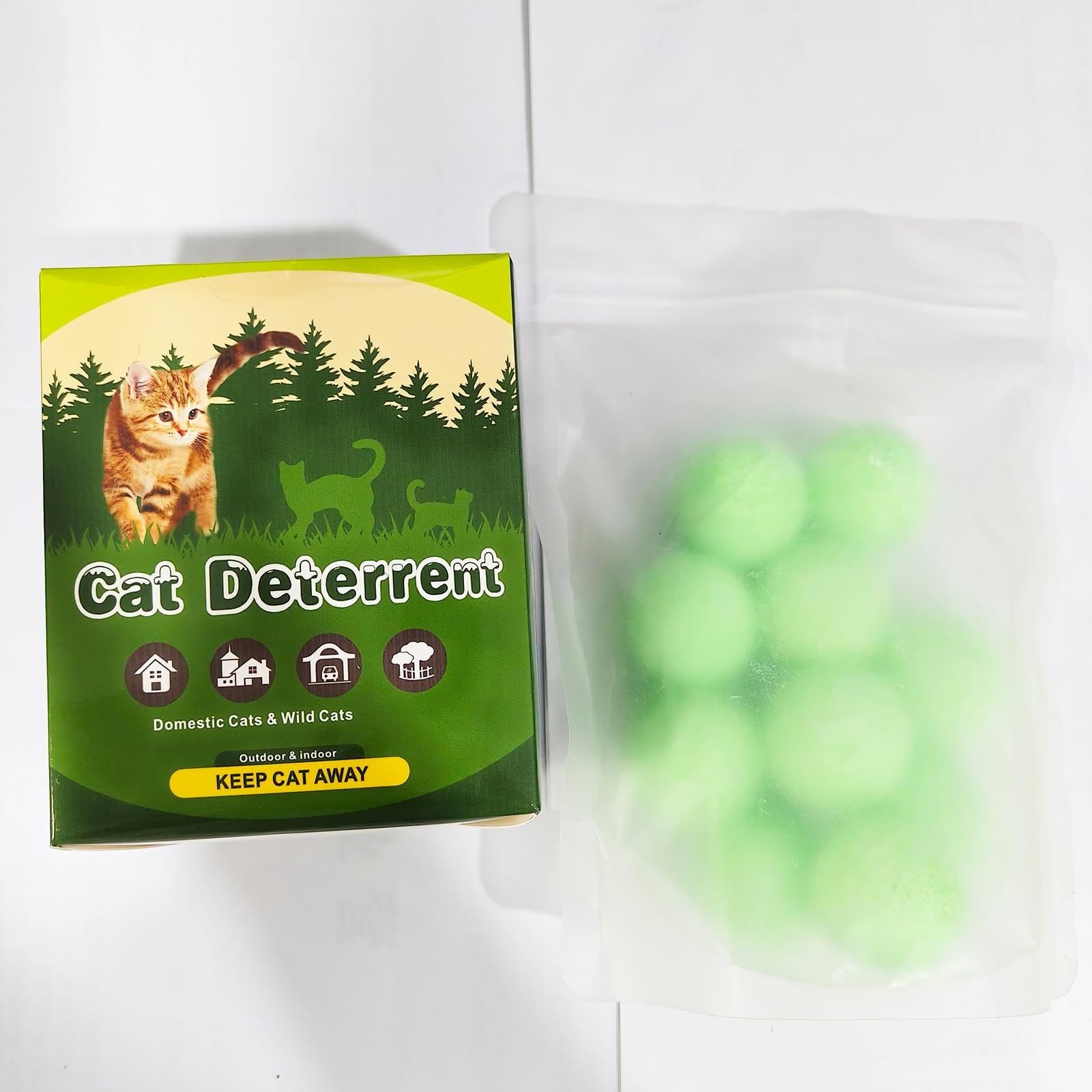 apohen Cat Repellent Outdoor, Dog Repellent, Natural Peppermint Oil Cat&Dog Deterrent Outdoor and Indoor, Keep Cats Out of Yard Permanently, Protect Your Yard and Furniture, 10 Count (Pack of 1)