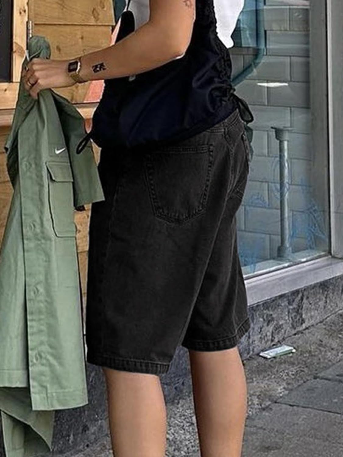 EMMIOL Women Jorts Baggy Jeans Jorts Outfits Mid-Low Waisted Denim Y2K Shorts Summer Hot Short Pants Streetwear - Image 4