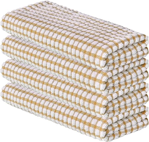 Artoid Mode Toallas de cocina de 100% algodón naranja de felpa, 16x25 pulgadas, ultra suaves, absorbentes, de secado rápido, paños de limpieza