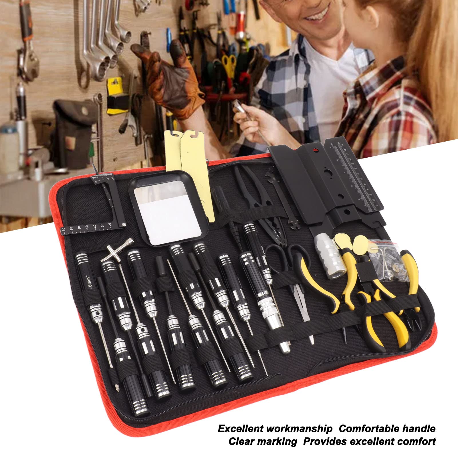 Kit de Tournevis, Kit d'Outils de Réparation électronique 44 en 1, Outils RC Portables de Réparation Automobile pour Voitures RC, Camions, Jeux de Tournevis