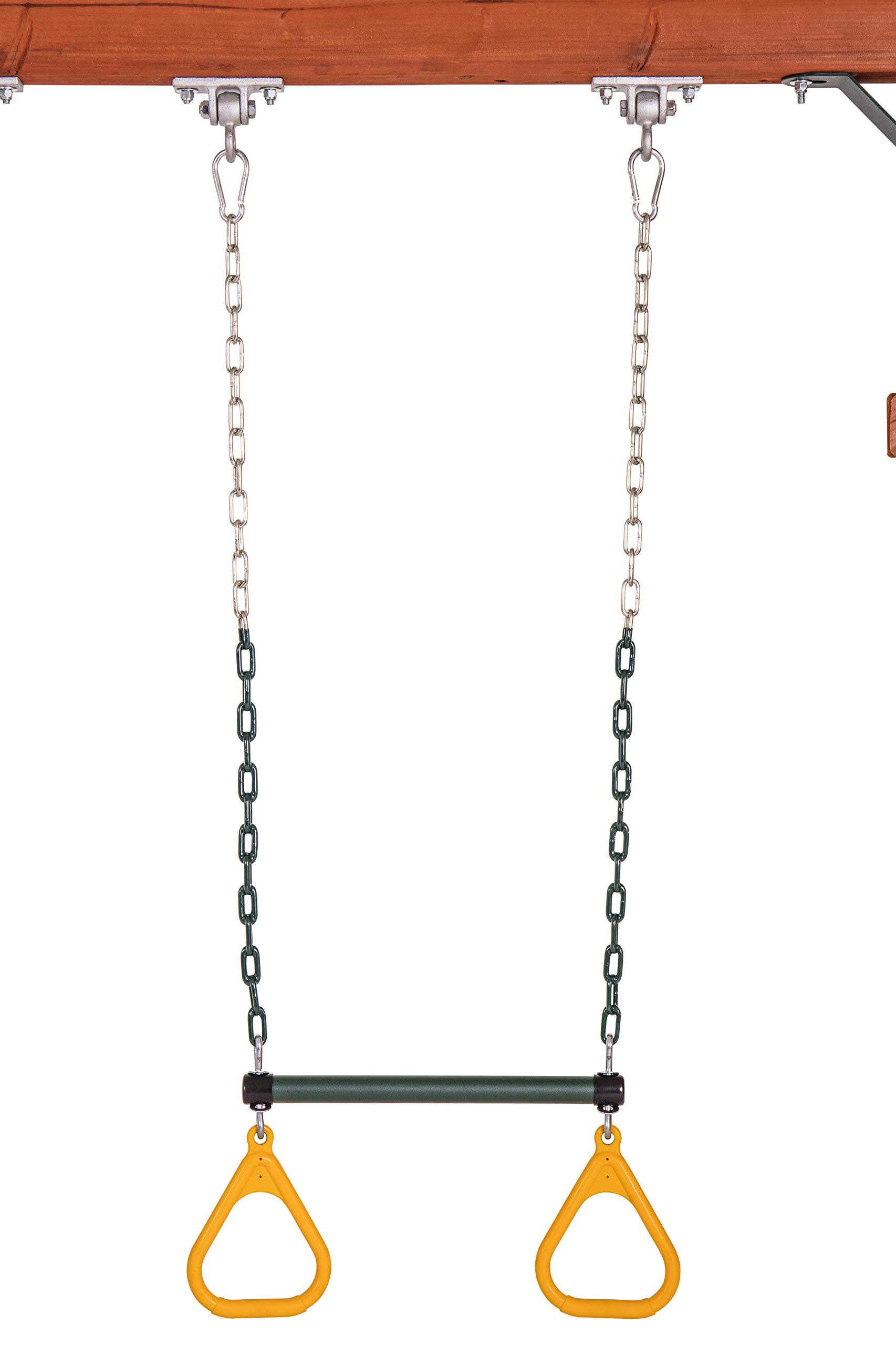 Jack and June Set da gioco durevole con barra trapezio e altalena combinata con grandi catene da 127 cm