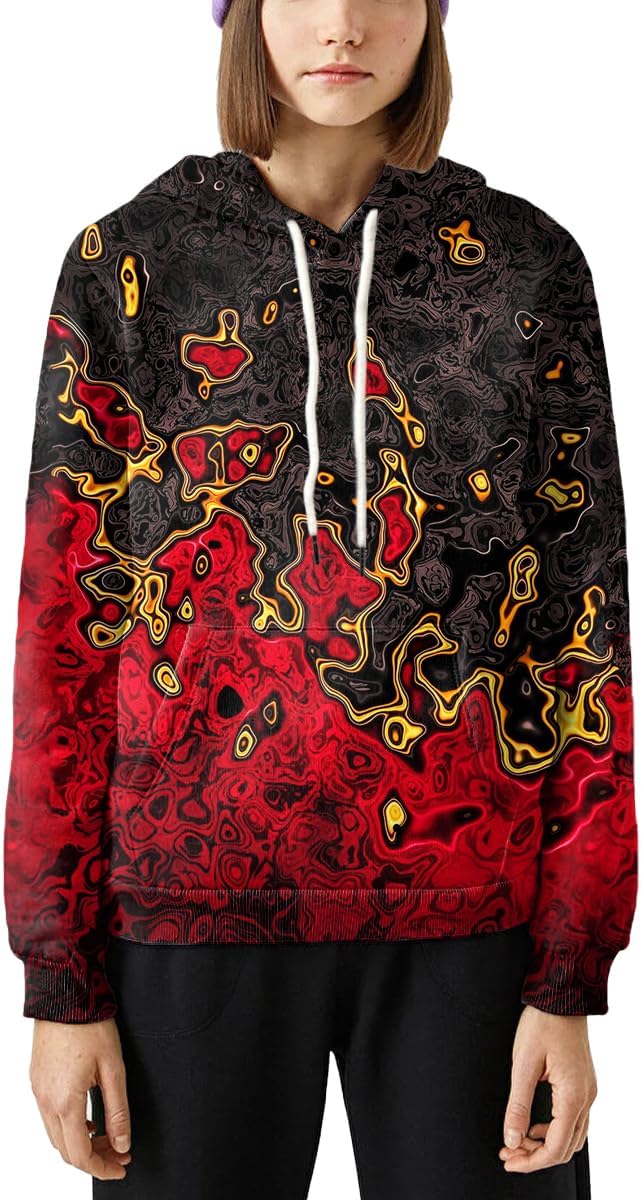 Neemanndy Unisex Graphic Print Hoodies 3D Colorful Novelty Design Long Sleeve Sweaters with Pocket