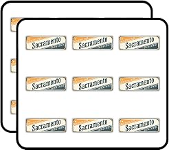 Sacramento Retro Travel Tin Sign Art Decorative 2" Scrapbooking Sticker Waterproof Vinyl Stickers for Water Bottle, Laptop & Phone Case – 18 Pack