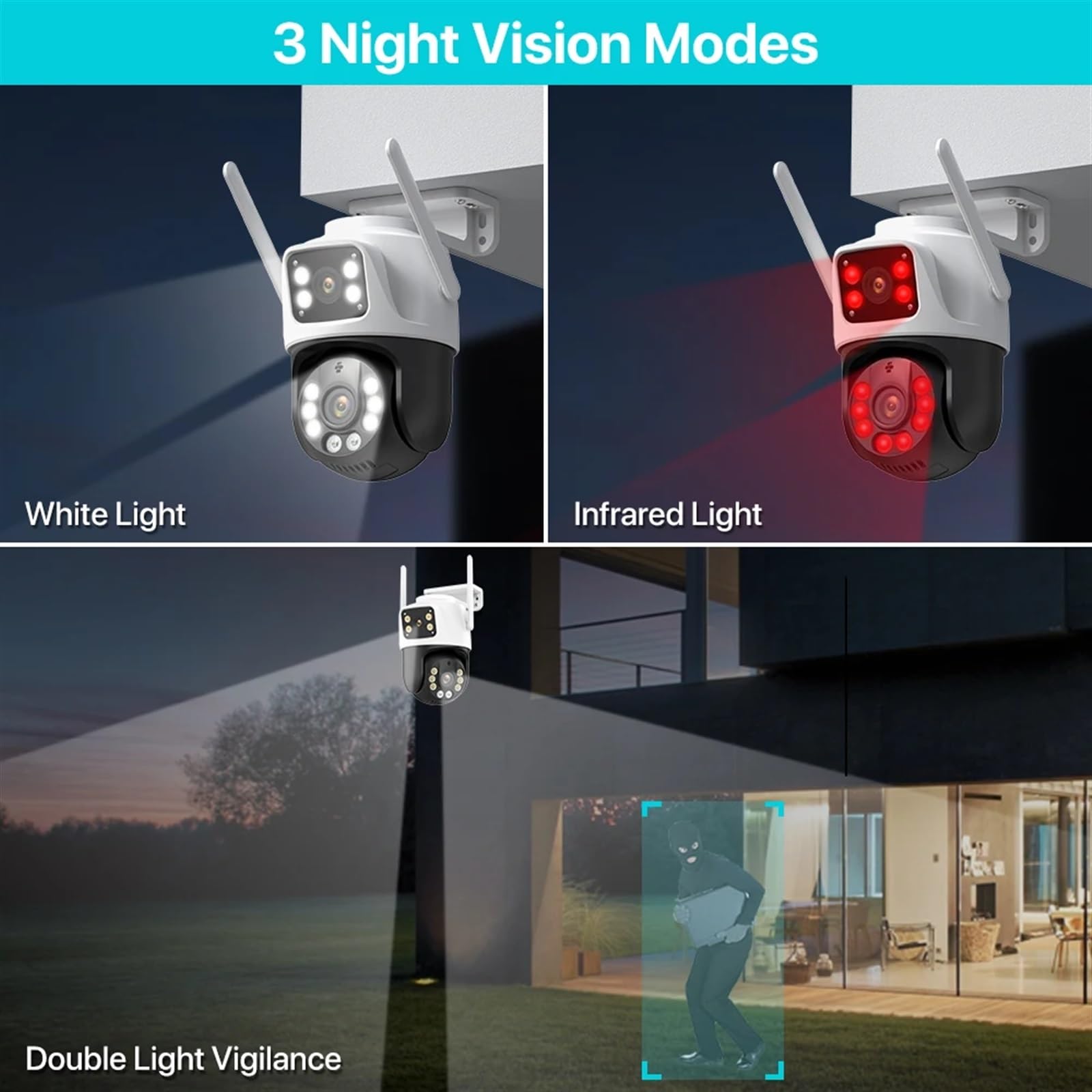 kamera PTZ 4K 8MP HD podwójny obiektyw podwójny ekran kamera kolor IR Night Vision Ai automatyczne śledzenie bezprzewodowy nadzór CCTV(4MP With 64G)
